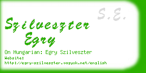 szilveszter egry business card